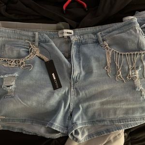 Fashion nova bejeweled denim shorts. Brand new with tags. Sizes 20 and 22 plus